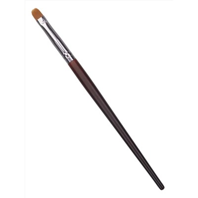 Kristaller Кисть для макияжа бровей, глаз и губ, «язычок» средний, дерево, нейлон, коричневый, 16 см 27867