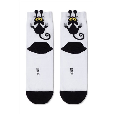 Носки женские CONTE Хлопковые носки CLASSIC с пикотом «Black cat» CONTE ELEGANT, 1229669