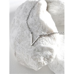 Колье женское V-образное из родированного серебра - Галочка 16-1430р