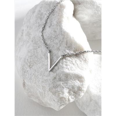 Колье женское V-образное из родированного серебра - Галочка 16-1430р