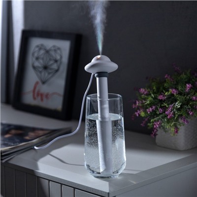 Увлажнитель воздуха «НЛО» HM-21, ультразвуковой, погружной, с подсветкой, USB, белый