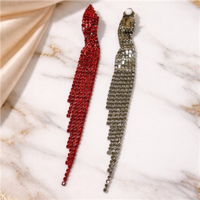 Длинные клипсы "Вечерние", цвет: красный, арт.012.078