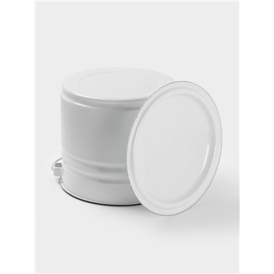 Ведро эмалированное, 10 л, с крышкой и ручкой, белое