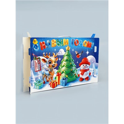 Подарочная новогодняя коробка «Мерцающий», Адвент календарь с заданиями, 47.7×3.9×32 см