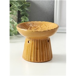 Аромалампа для эфирных масел «Лотос», керамика, коричневая, 11.4×11.4×9 см