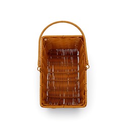 Корзина плетёная для хранения Fatum, с ручкой, пластиковая, коричневая, набор 2 шт.