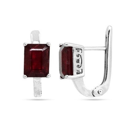 Серьги из серебра рубин корунд, SL-RIC52