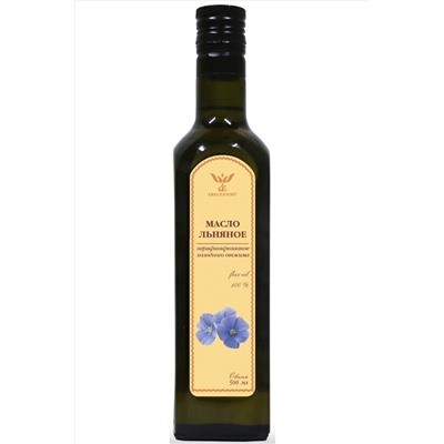 Масло Льняное, нерафинированное, стекло 500мл ЭКОПРОДУКТЫ, 1191094