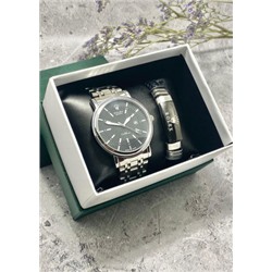 Подарочный набор для мужчины часы и браслет + коробка #22853531