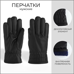 Перчатки мужские, безразмерные, с утеплителем, цвет чёрный