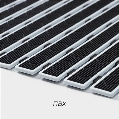 Коврик противоскользящий в ванну на присосках SAVANNA, 40×68 см, цвет чёрный