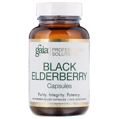 Gaia Herbs Professional Solutions, Бузина черная, 60 капсул, заполненных порошком