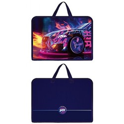 Папка для тетрадей пластиковая А4 на молнии с ручками 340х245х70 мм "Неоновый дрифт" расшир. дно (094464) 08093 Хатбер