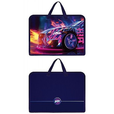 Папка для тетрадей пластиковая А4 на молнии с ручками 340х245х70 мм "Неоновый дрифт" расшир. дно (094464) 08093 Хатбер