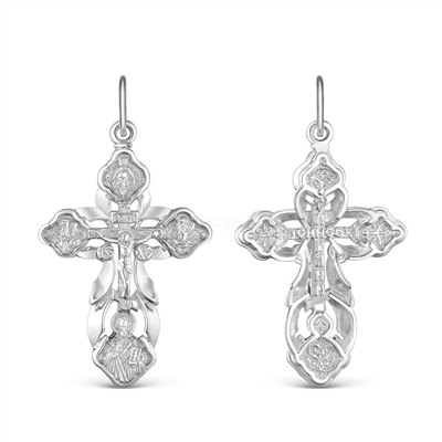 Крест из серебра родированный - 4.1см 925 пробы Кр-654 р