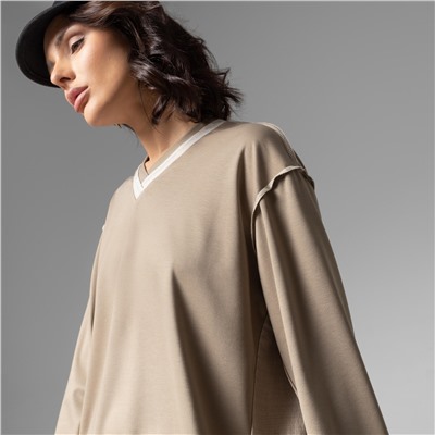 Свитшот с акцентными швами, Успех в руках (бежевый)