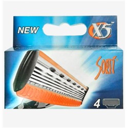 Кассеты Comfort-m Sorti X-5 с 5 лезвиями и триммером для бритвы типа Dʤɪˈlett ФЬЮЖН (4 шт.) (Совместимая с ФЬЮЖН кассета)