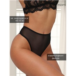 Стринги прозрачные с высокой посадкой чёрные (Черный)