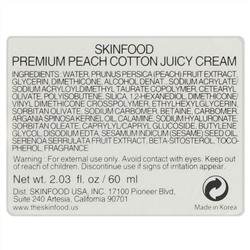 Skinfood, Premium Peach, увлажняющий сочный крем, 60 мл (2,03 жидк. унций)