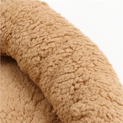 Лежанка для животных «Уют», мягкий мех, 45×35×11 см, коричневая