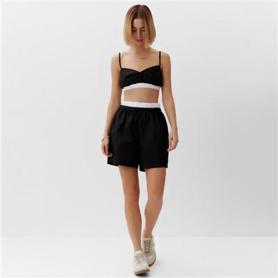 Топ женский на бретелях MINAKU: Home collection, чёрный, размер 46