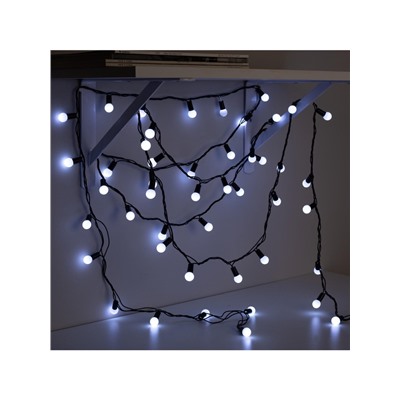 Гирлянда «Нить» 20 м с насадками «Шарики 1.5 см», IP44, тёмная нить, 200 LED, свечение белое, 8 режимов, 220 В