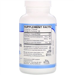 Terry Naturally, Биоактивный магниевый комплекс с P-5-P и цинком, 120 капсул