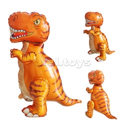 Шар 3D (28''/71 см) Фигура, Динозавр Тираннозавр, Оранжевый, 1 шт. в уп.