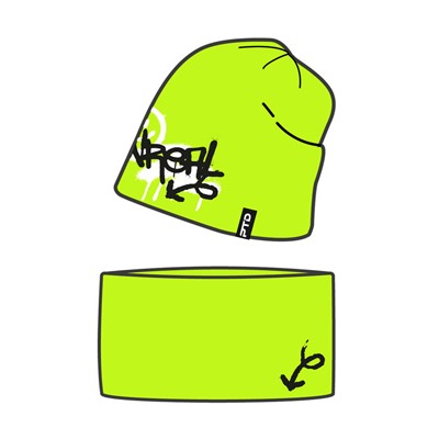 Комплект трикотажный для девочек: шапка, снуд