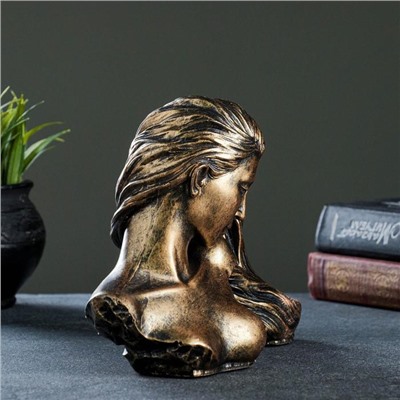 Подставка для бутылки «Девушка с волосами», под бронзу, 17×22×11 см