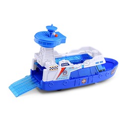 Катер "Патруль" на батарейках, с машинками, в коробке