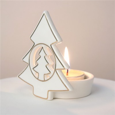 Подсвечник Елка 9 см новогодний / YZ23964 /уп 4/144/