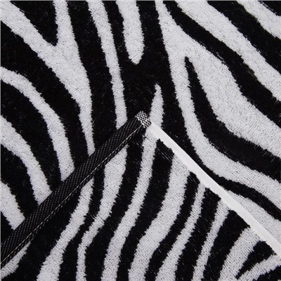 Полотенце махровое Этель ЧБ «Зебра», пестроткань, 70×130 см