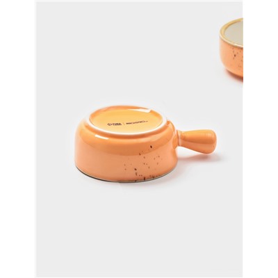 Кокотницы Magistro «Церера», набор 2 шт., 100 мл, d=7.5 см, фарфор, оранжевые