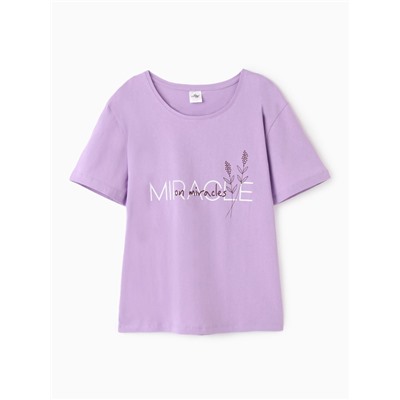 Футболка женская Ohana market, сиреневая, размер 46