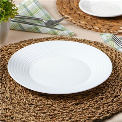 Тарелка обеденная Avvir Carve, d=23 см, стеклокерамика, белая