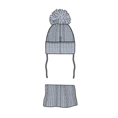 Комплект детский трикотажный для мальчиков: шапка, снуд