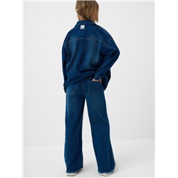 Брюки текстильные джинсовые для девочек