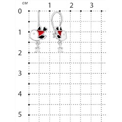 Серьги детские из серебра с эмалью и фианитами родированные - Птички 925 пробы 2113090