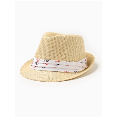 Шляпа мужская MINAKU, размер 58, молочная