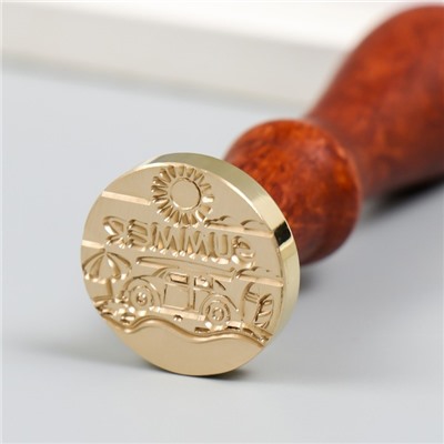 Печать для сургуча с деревянной ручкой "Летнее путешествие" 9х2,5х2,5 см