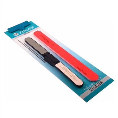 Zinger Маникюрный набор: пилка абразивная, полировка складная / Classic SIS 19, 2 предмета 1699