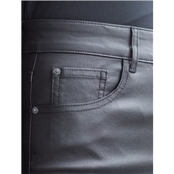 Брюки слим из эластичного хлопка с покрытием под кожу