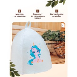 Шапка для бани и сауны «Единорог», шерсть, полиэфир, детская, «Банная забава»