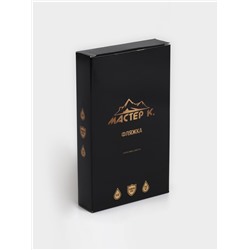 Фляжка Мастер К, 270 мл, подарочная, армейская, 9 oz, нержавеющая сталь, серебристая