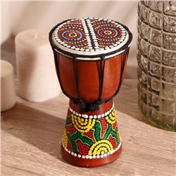 Сувенирный музыкальный инструмент «Барабан Джембе цветочный узор», 11×11×20 см, МИКС