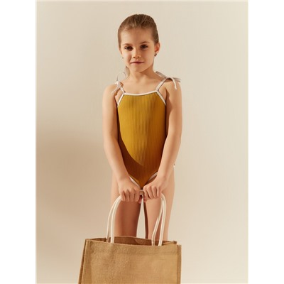 Купальник слитный детский MINAKU цвет горчичный рост 122-128 см