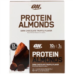 Optimum Nutrition, Белки из миндальных орехов, трюфель из темного шоколада, 12 пакетиков по 1,5 унции (43 г).