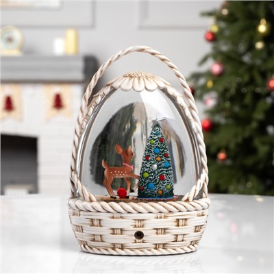 Фигура светодиодная «Зимние искорки», 20.3×15×9 см, музыка, батарейки ААх3 (не в комплекте), USB, свечение тёплое белое