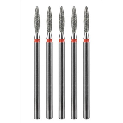 Manita Professional Фреза алмазная пламя тупое для аппаратного маникюра 856.104.244.100.021 ФАПЗ-2,1 10М, красная насечка, ø 2,1 мм, 5 шт. KRISTALLER, 1231196